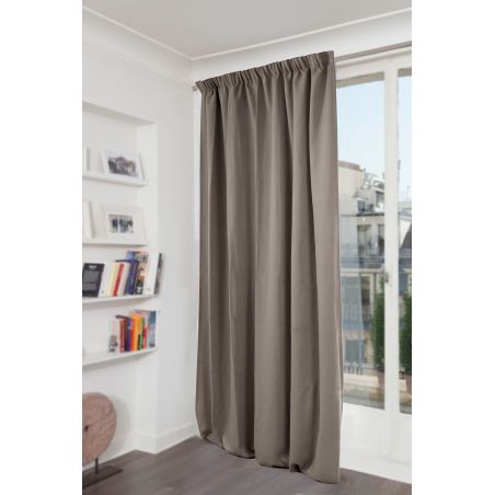 Cortina 3-en-1 Acústica Térmica Opaca de terciopelo Venise Taupe MC740