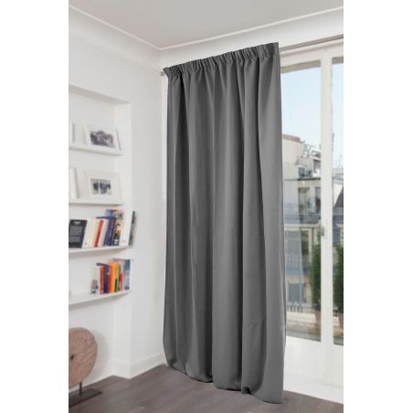 Cortina 3-en-1 Acústica Térmica Opaca de terciopelo Venise Gris MC09