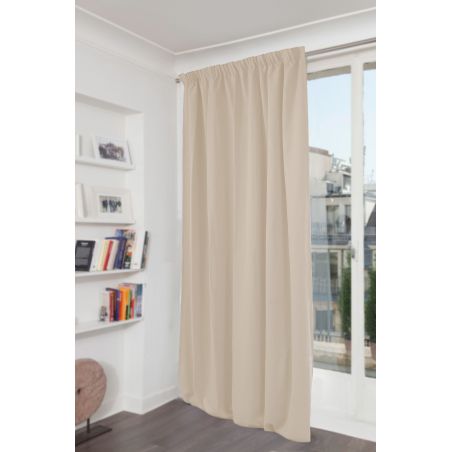 Cortina 3-en-1 Acústica Térmica Opaca de terciopelo Venise Beige MC15