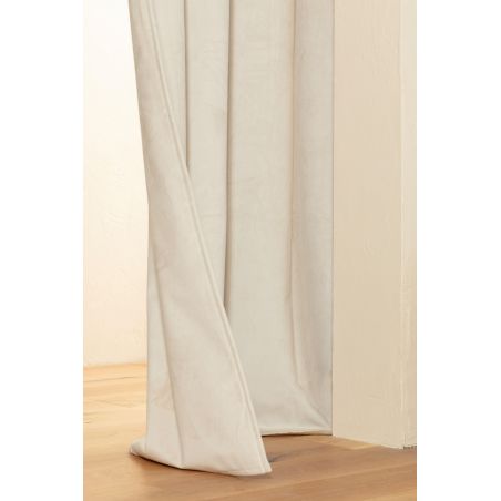 Cortina 4-en-1 para Separar Estancias Acústica Térmica Opaca De Terciopelo Venise Beige MC15