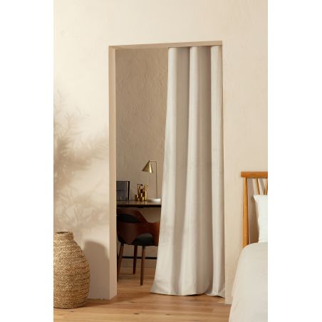 Cortina 4-en-1 para Separar Estancias Acústica Térmica Opaca De Terciopelo Venise Beige MC15
