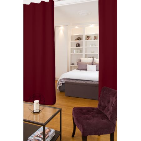 Cortina 4-en-1 para Separar Estancias Acústica Térmica Opaca Rojo MC330